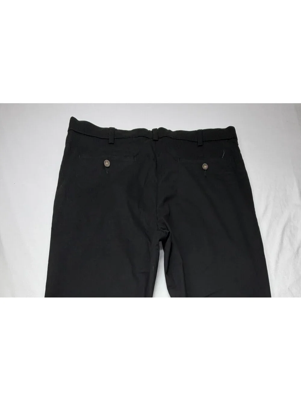 George Men's Khaki Pants Straight Leg Stretch Flat Front Size 34 Black NWT